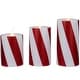 preview thumbnail 6 of 4, LED Flameless Flickering Candy Cane Wax Pillar Christmas Candles - 6" - Set of 3
