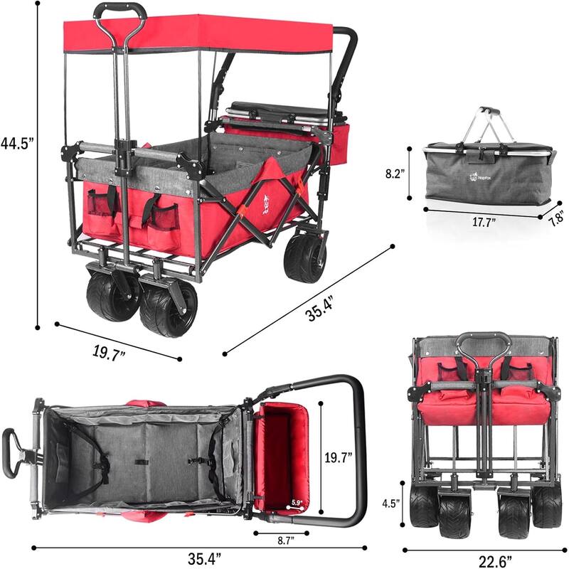 Wagons Carts Foldable with Removable Canopy