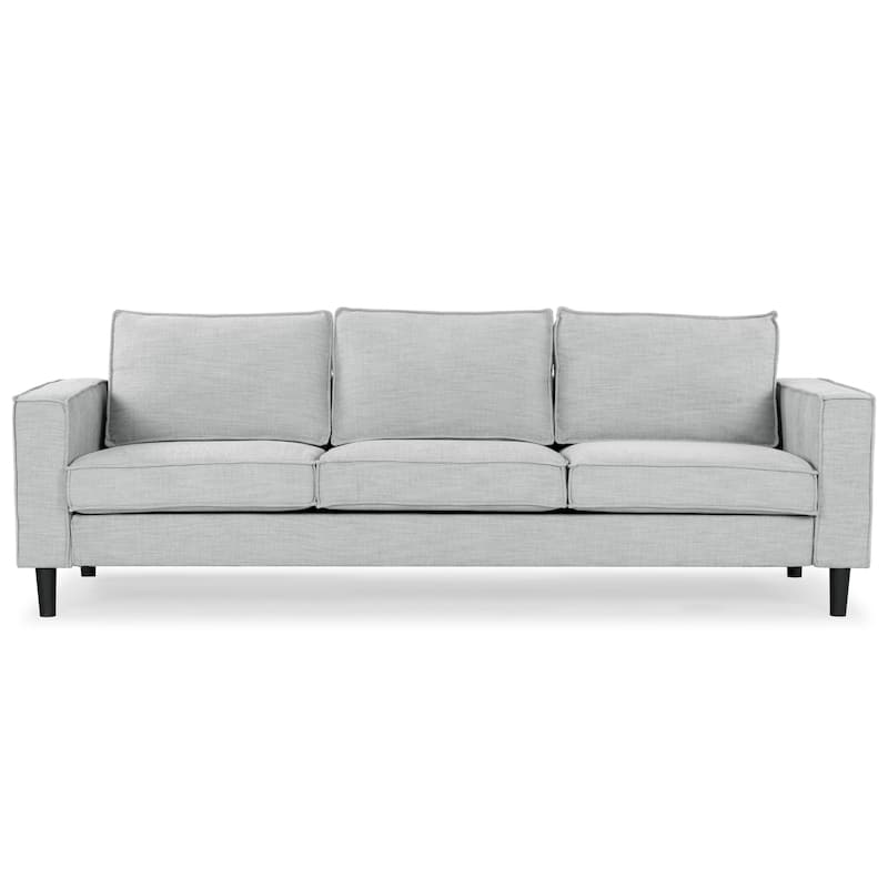 SAFAVIEH Couture Kalyna 3.5-Seater Sofa - 96"W x 33"D x 33"H - Light Grey