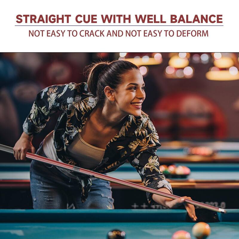 GSE™ Set of 4 Matte Fiberglass Graphite Composite Billiard Pool Cue Sticks. 58" 2-Piece Pool Cue Set for House or Commercial Use