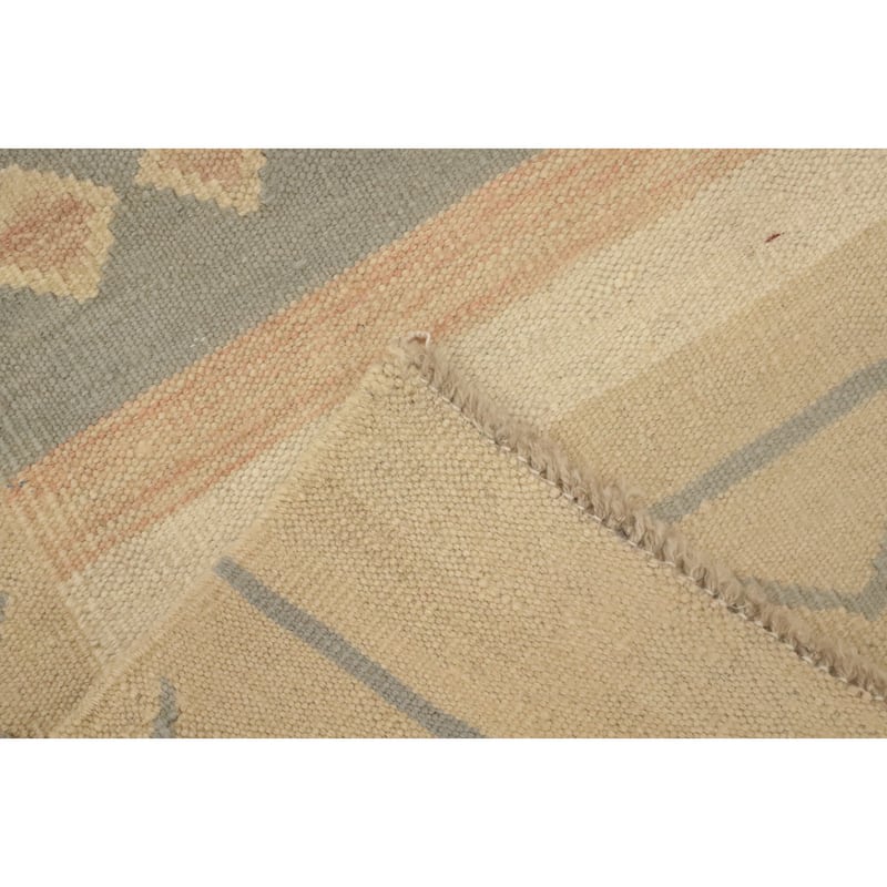 Hand Woven Oriental 100% Wool Carpet Southwestern Tribal Beige & Ivories Kilim Runner Rug - 5' 9'' X 2' 0''