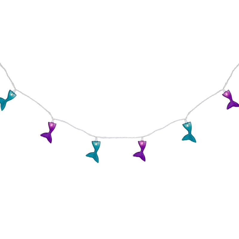 Mermaid Tails Patio Light Set - 6' White Wire - 10ct