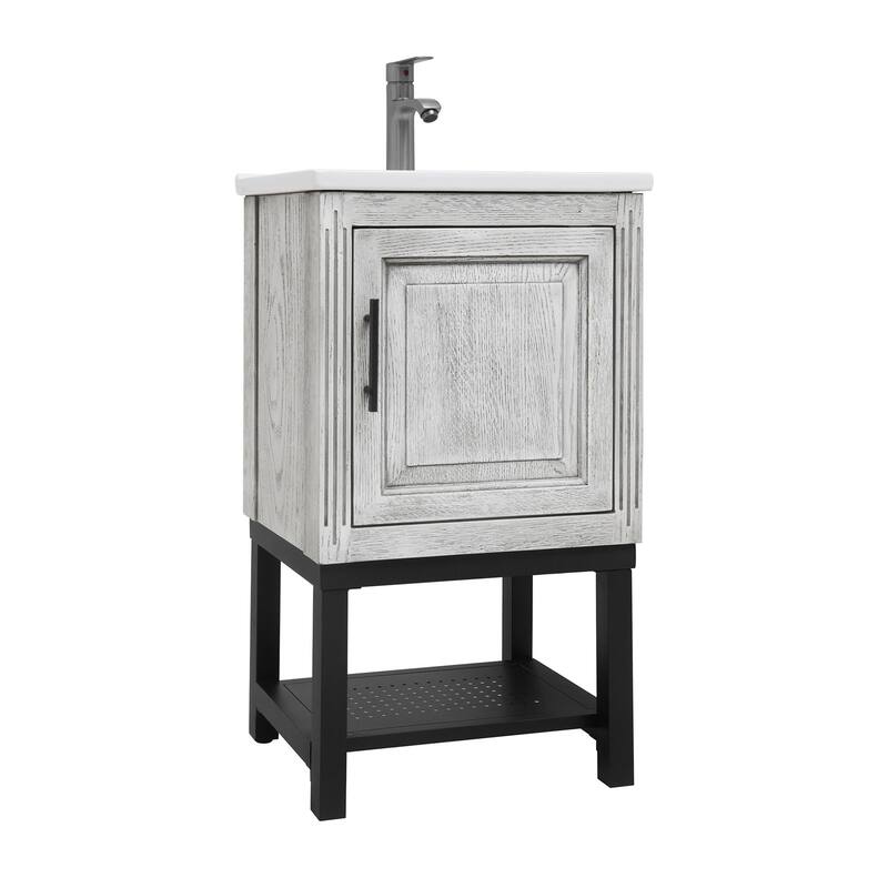 20" Small Bathroom Vanity with Sink & Hot and Cold Faucet
