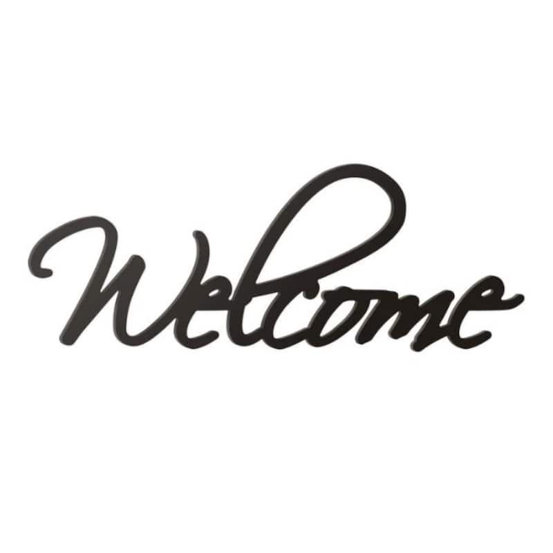 HomeRoots 10" X 27" Black Welcome Wall Decor