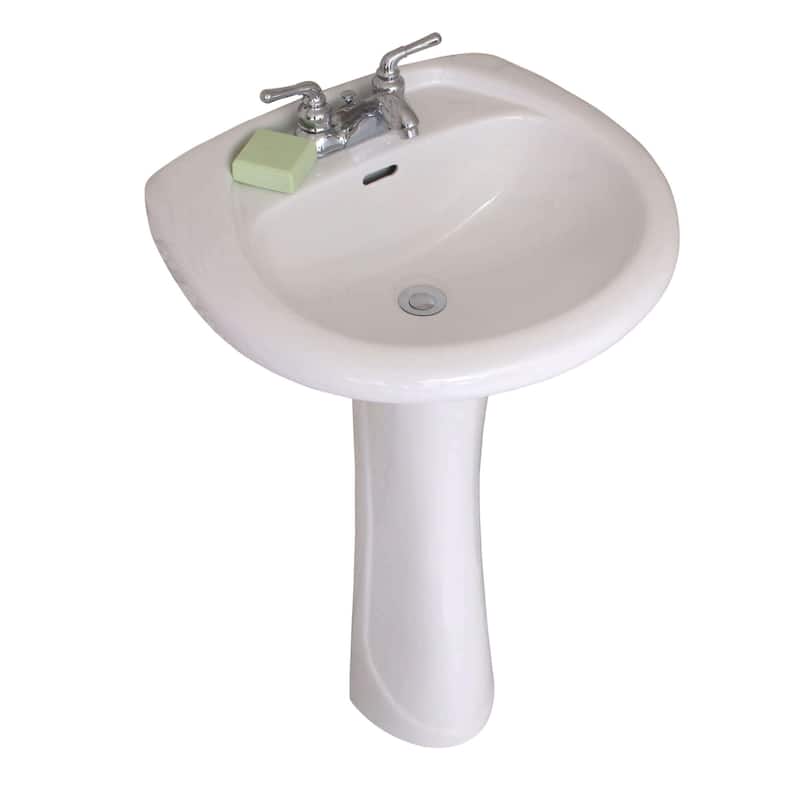 Fine Fixtures Ceramic White Pedestal Sink 22 x 18 - 22 x 18