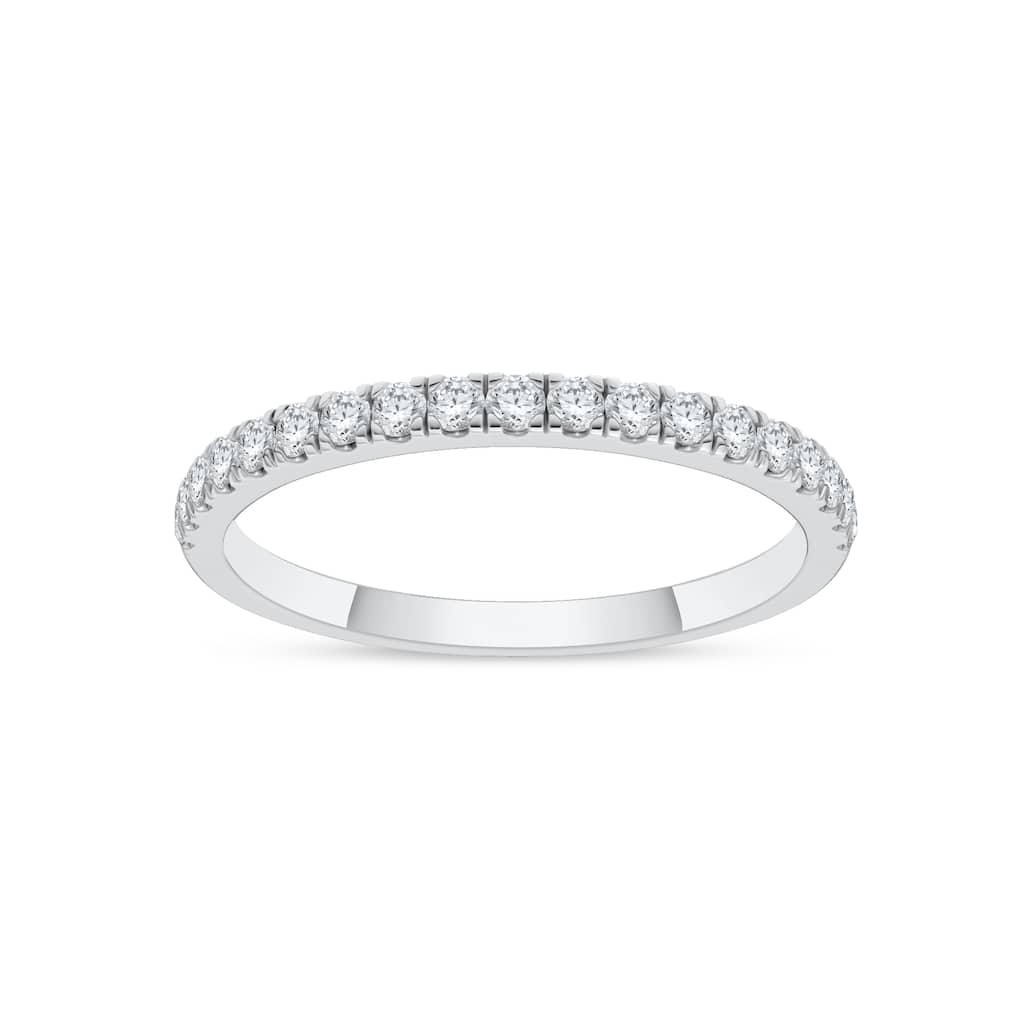 1/4ct TDW Diamond Wedding Band in 14K White Gold for Women
