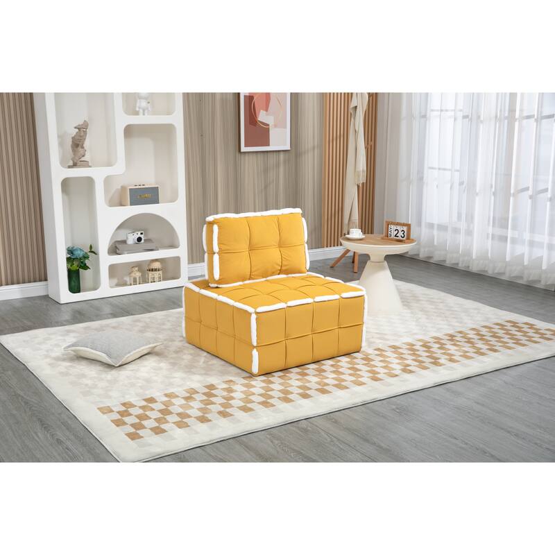 Velvet Armless Accent Single Sofa Lazy Floor Square Chairs Modular