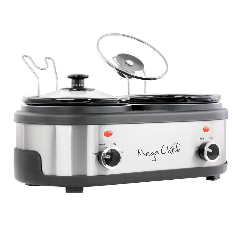 MegaChef Dual 1.5 Liter Crock Buffet Slow Cooker
