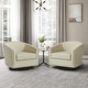 preview thumbnail 3 of 79, 2 Set Tufted PU Vegan Leather Swivel Barrel Chair with Nailheads Trim