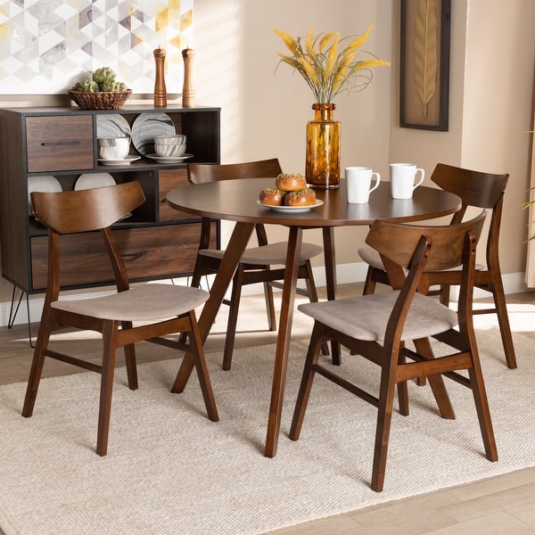 slide 2 of 18, Timothy Mid-Century Modern Transitional 5-Piece Dining Set
