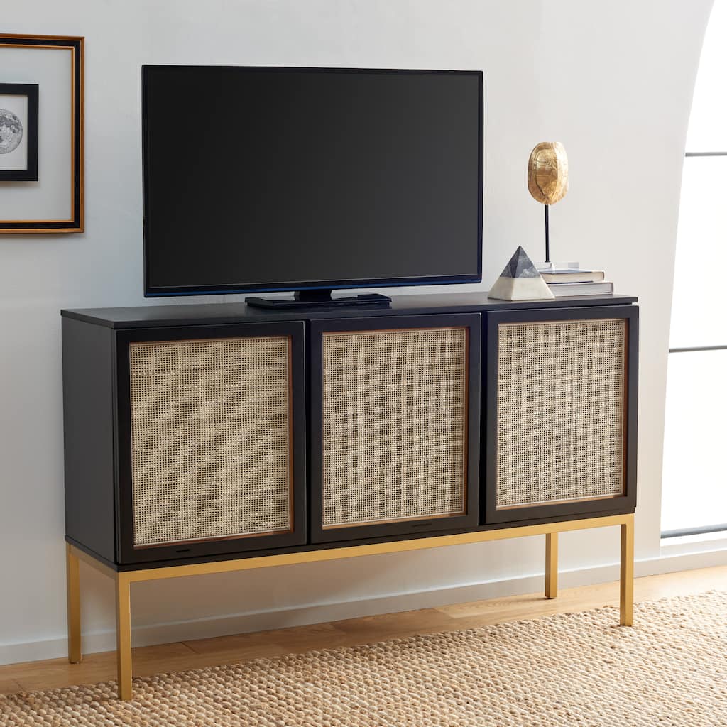 SAFAVIEH Tabetha 2-Shelf Rattan Sideboard - 54 In. W x 15 In. D x 33 In. H - 54Wx15Dx33H