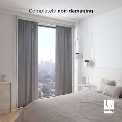Umbra Anywhere Expandable Room Divider, Tension Curtain Rod, 36-66 Inches, White