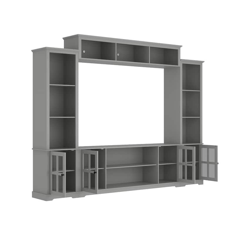 Living Room Set with TV Stand and Two Bookcases Doors 102"/68.1"W