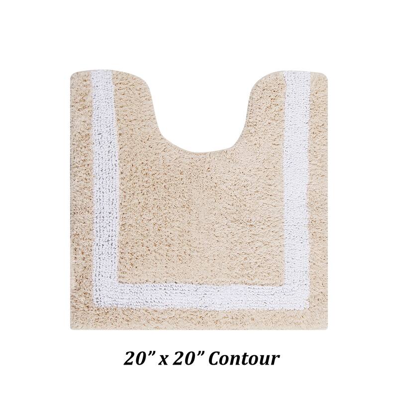 Better Trends Hotel Collection in Race Track 100% Cotton Super Absorbent Reversible Double Sided Machine Washable Bath Mat Rug