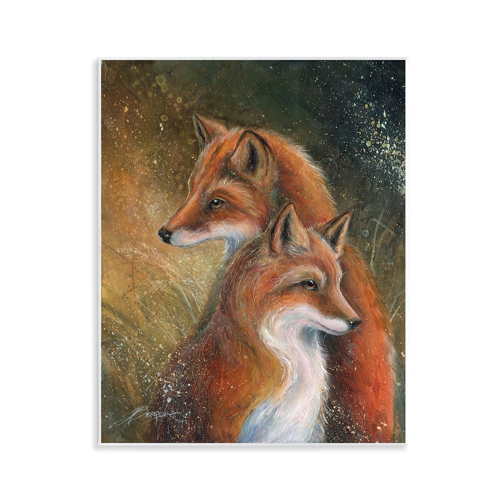 Stupell Fox Pair Portrait Wall Plaque Art Design By Jody Bergsma