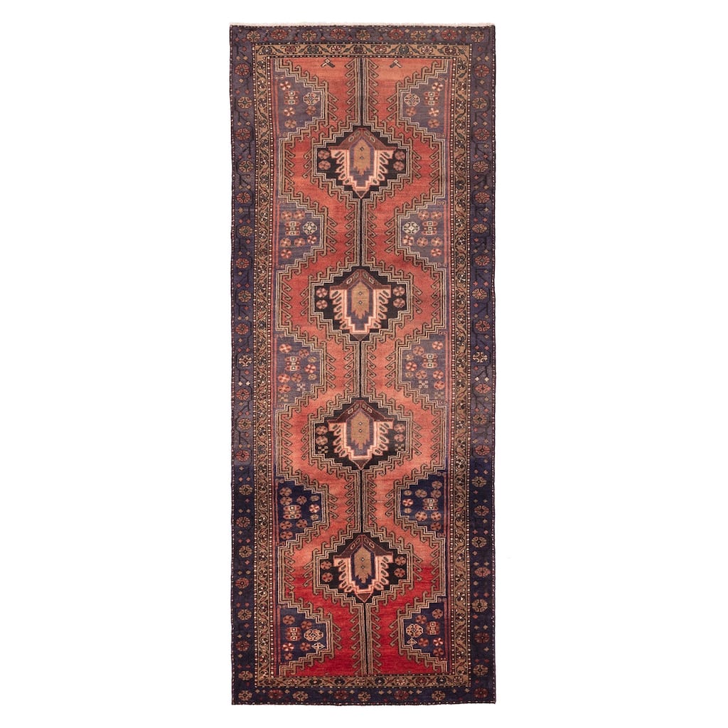 ECARPETGALLERY Hand-knotted Anatolian Vintage Dark Copper Wool Rug - 4'0 x 10'6