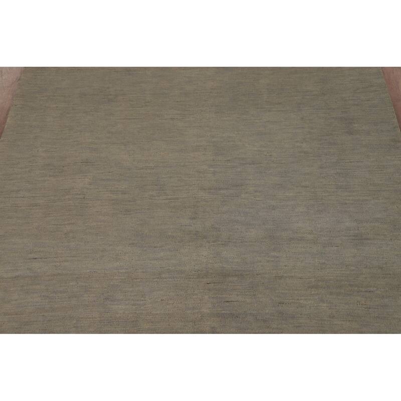 Gabbeh Modern Area Rug Handmade Green Oriental Wool Carpet - 5'7" x 8'0"