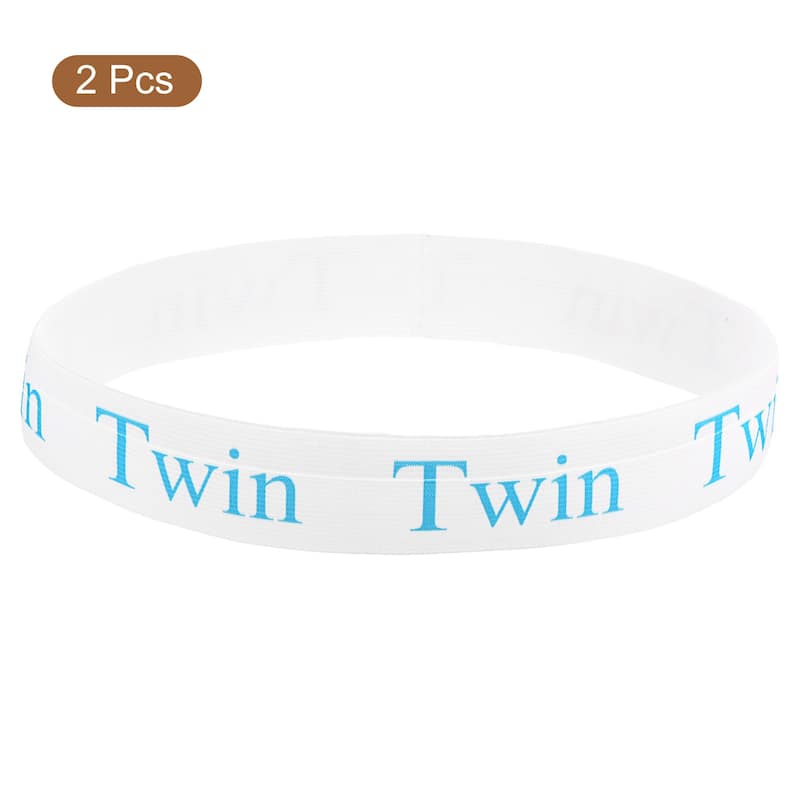 Bed Sheet Organizer Bands 325x38mm Storage Bands, White/Blue, TWIN - White/Blue