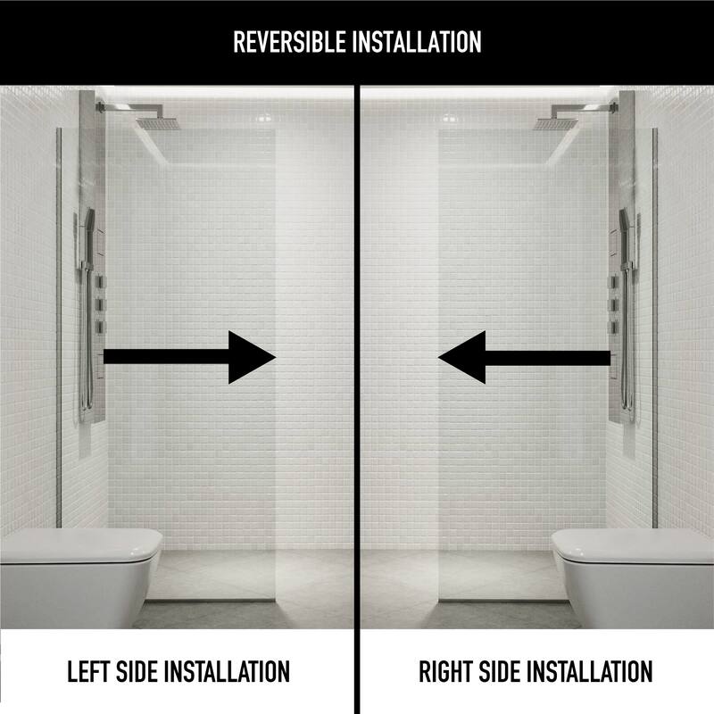 VIGO Zenith 34" W x 74" H Frameless Fixed Shower Screen