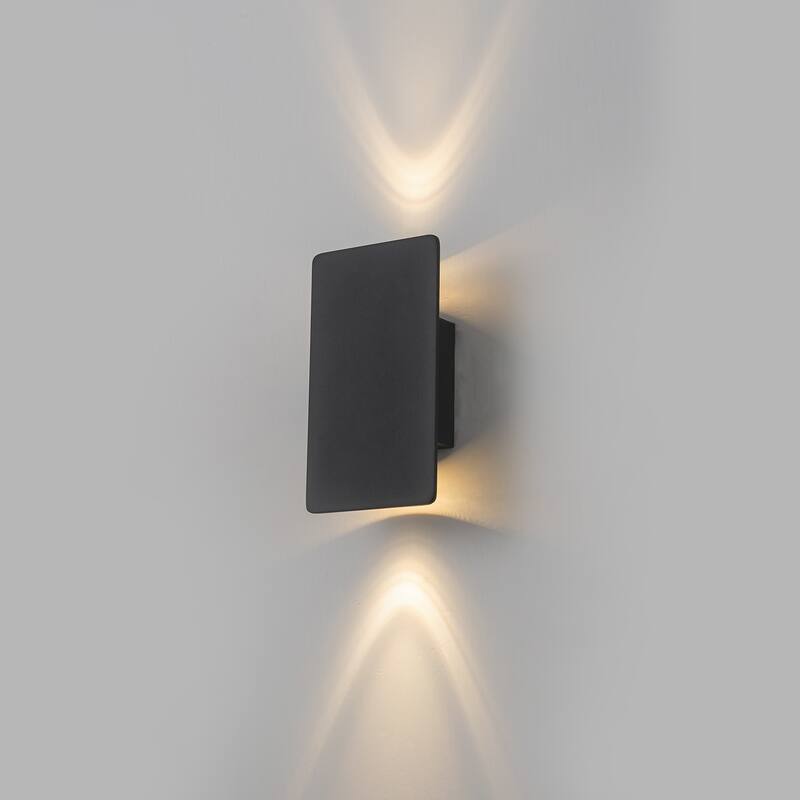 Modern 2-light Integrated LED Outdoor Wall Light Dimmable Wall Sconce - H14.2" x W5.9"