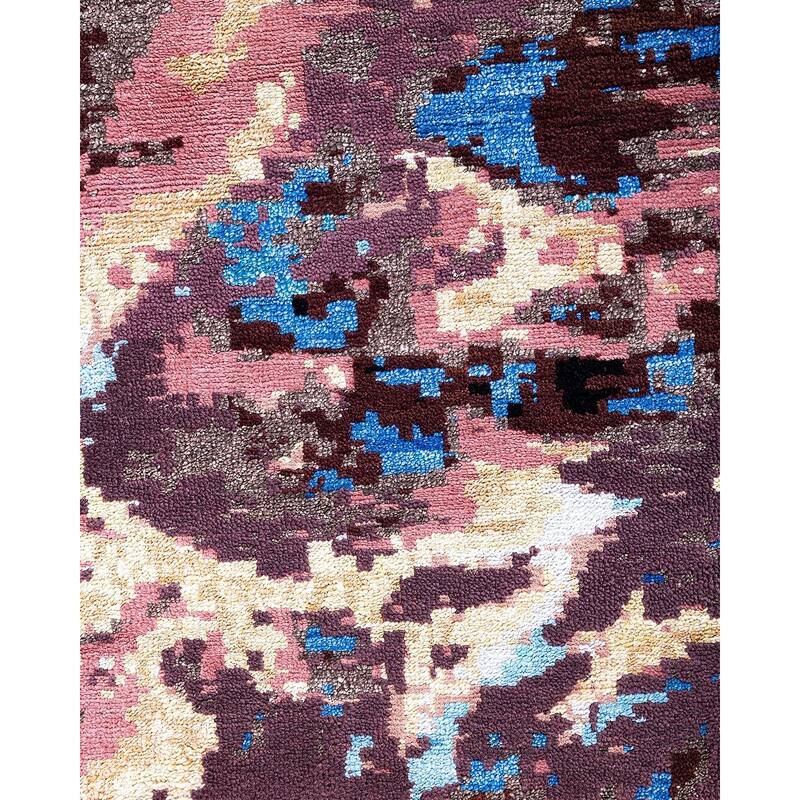 Ikat One-of-a-Kind Hand-Knotted Area Rug, Black - 8' 1" x 10' 2"