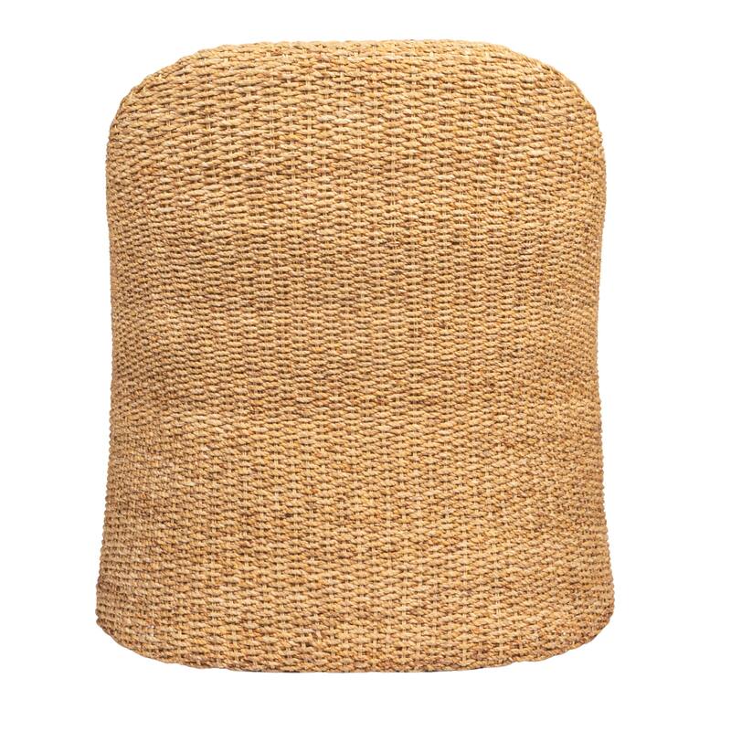 Woven Water Hyacinth and Acacia Wood Chair with Cushion - 31.5"L x 31.5"W x 34.3"H