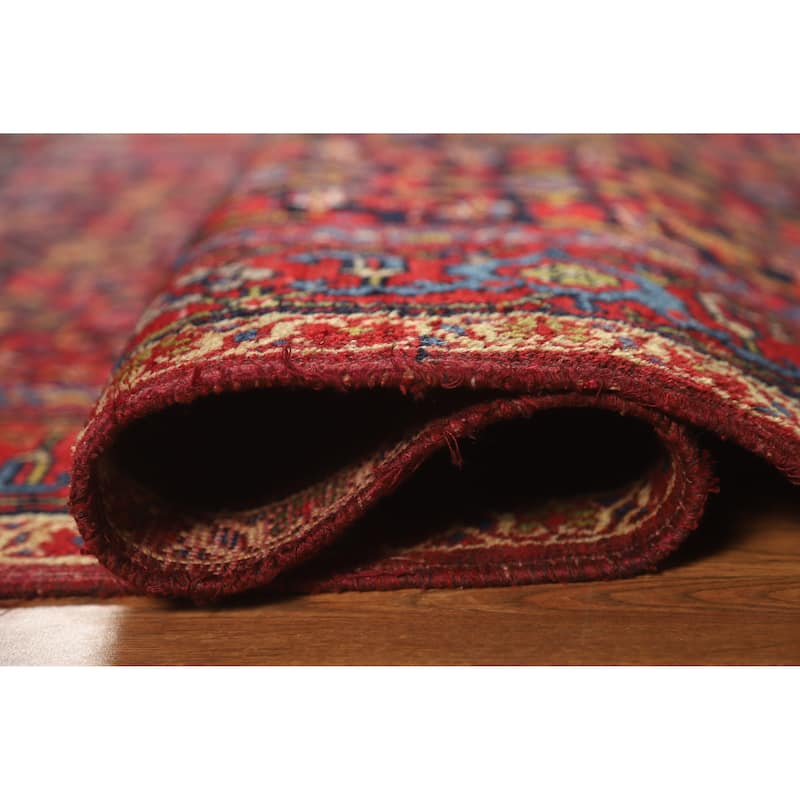 Hand Knotted Oriental 100% Wool Carpet Traditional Geometric Navy Blue & Blues Bidjar Area Rug - 6' 4'' X 4' 2''