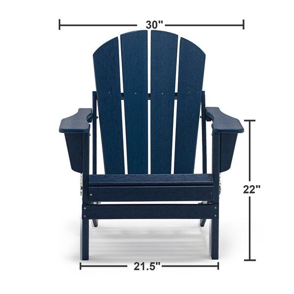 Plastic Outdoor Folding Adirondack Chair Navy Blue Garden Patio Chair