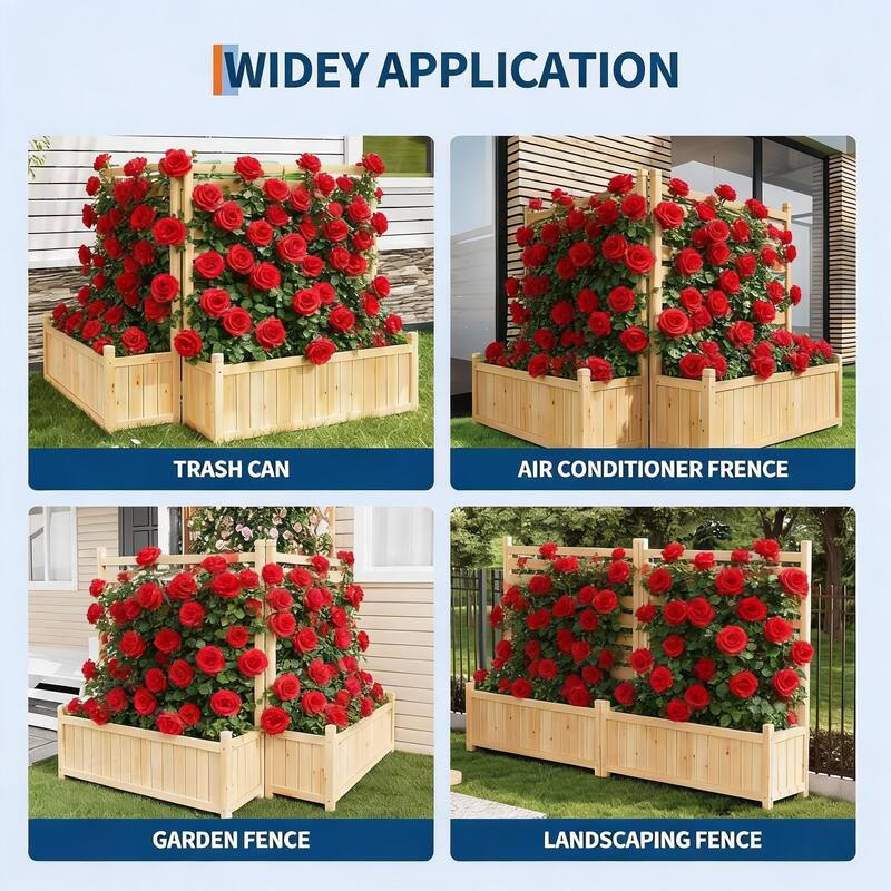 Outdoor Privacy Fence Panels, with Planter Box