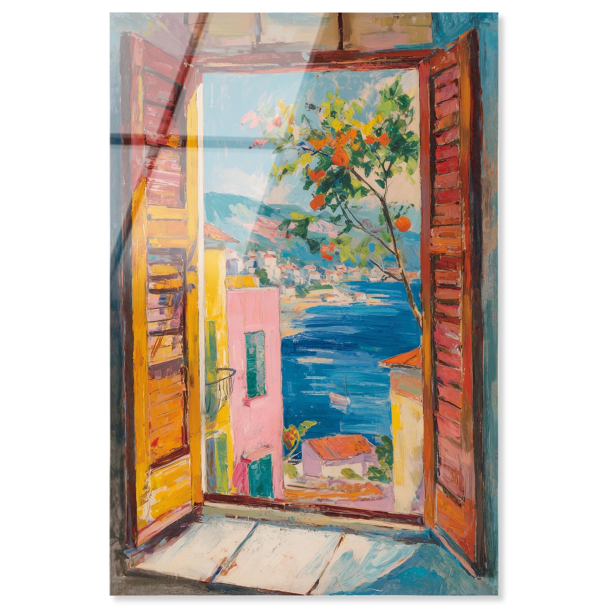 The Window View Coastal Wall Decor Acrylic Print by Art Remedy