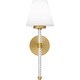preview thumbnail 2 of 5, Andrea 1-Light Brushed Gold Wall Sconce