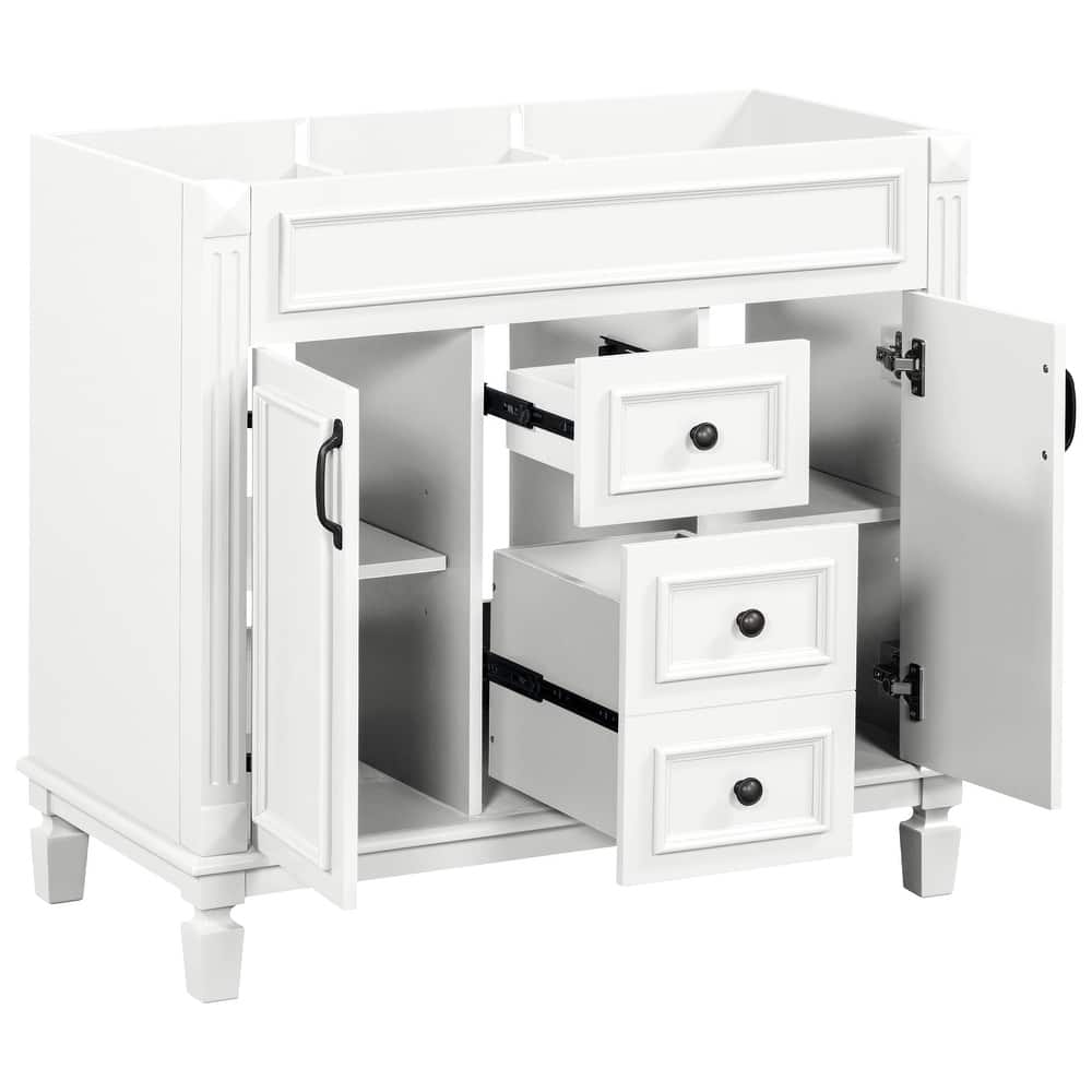 Roomfitters 36 Inch Bathroom Vanity without Sink, Freestanding Cabinet with 2 Soft Closing Doors and 2 Drawers