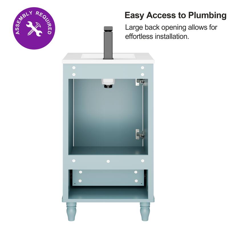 Lace Trim Freestanding Bathroom Vanity Set - Perfect for Bathrooms
