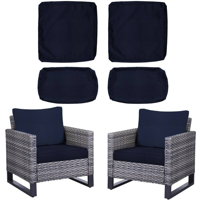 Outdoor Patio Cushion Covers Replacement, Waterproof Furniture Cushion Slipcovers, for Wicker Rattan Sectional Couch Chair