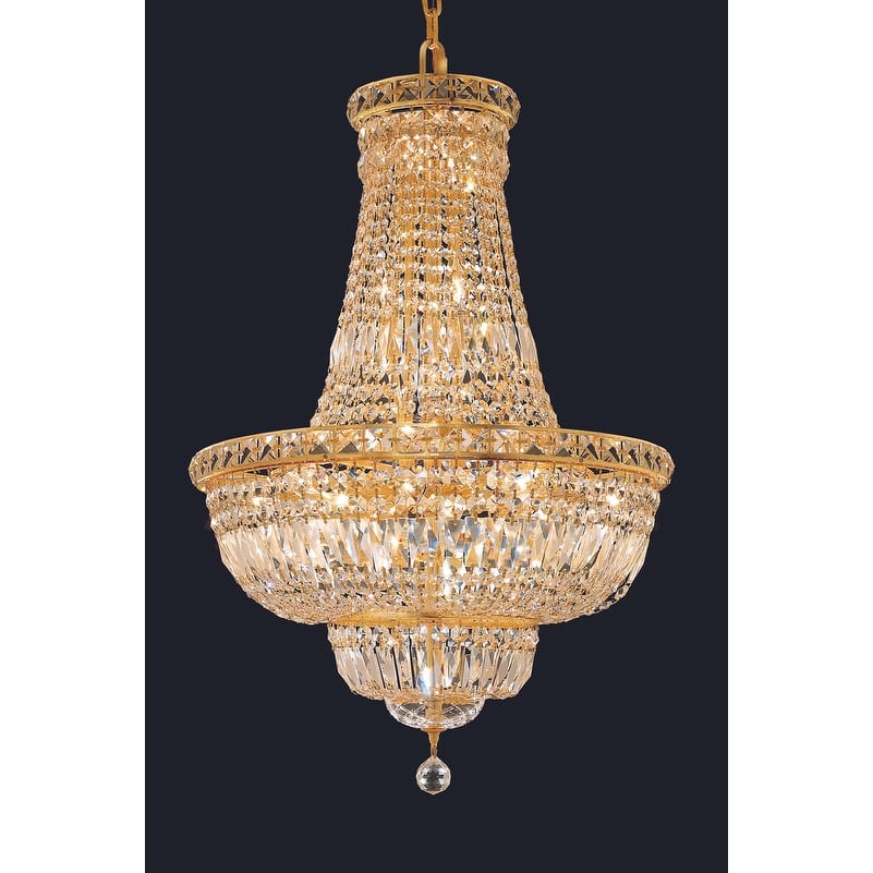 Elegant Lighting Gold 22-inch Royal-cut Crystal Clear Hanging Chandelier