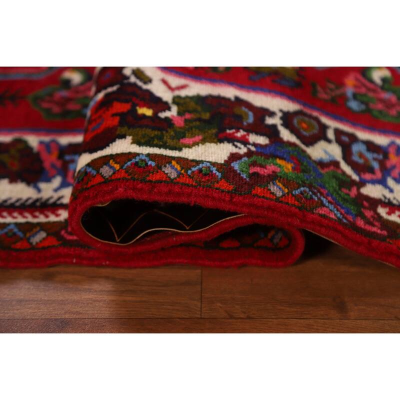 Hand Knotted Oriental 100% Wool Carpet Traditional Floral Red Bakhtiari Area Rug - 4' 10'' X 3' 7''