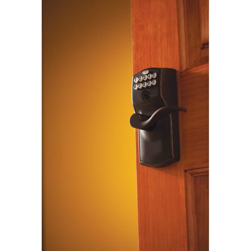 Schlage Camelot Keypad Entry with Flex-Lock Door Lever Set with Accent