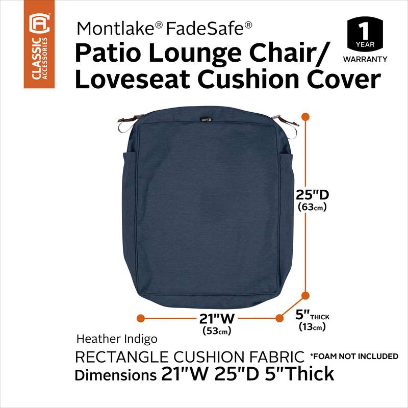 Classic Accessories Montlake Water-Resistant Outdoor Cushion Slip Cover