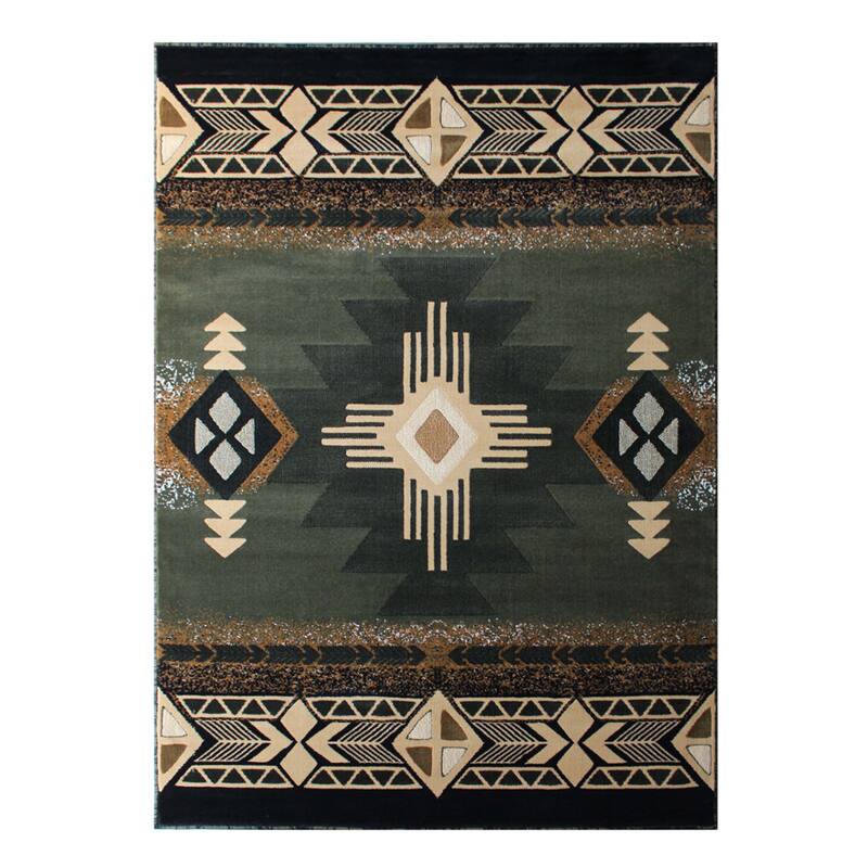 Traditional Southwestern Style Olefin Fiber Geometric Area Rug