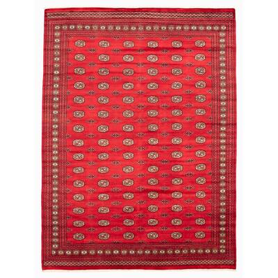 ECARPETGALLERY Hand-knotted Finest Peshawar Bokhara Dark Red Wool Rug - 9'2 x 12'5