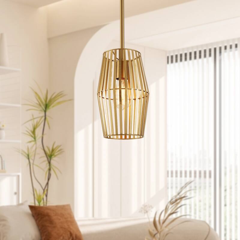 1/4- Light Dimmable Geometric Pendant with Metal Shade