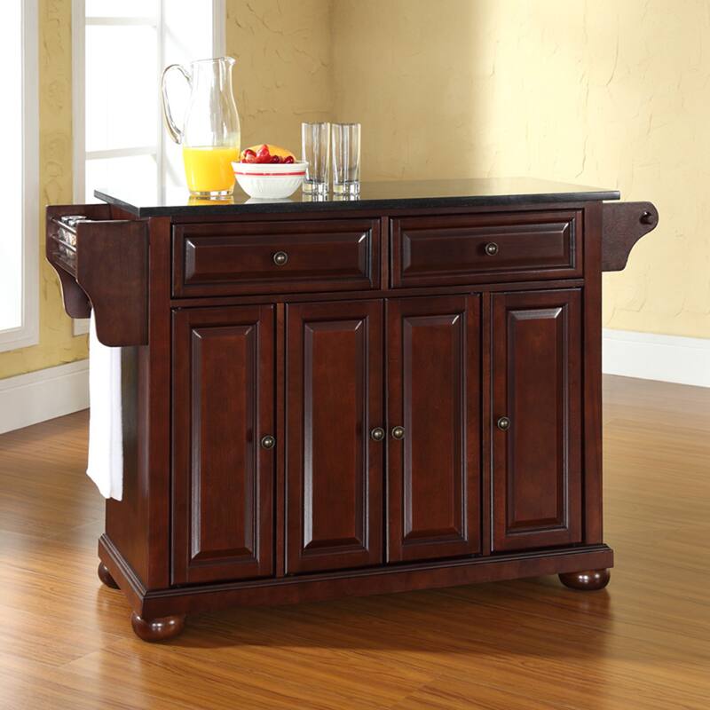 Crosley Alexandria Granite Top Full Size Kitchen Island/Cart - 51.5 "W x 18 "D x 34 "H
