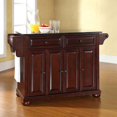 Alexandria Granite Top Full Size Kitchen Island/Cart - 51.5 "W x 18 "D x 34 "H