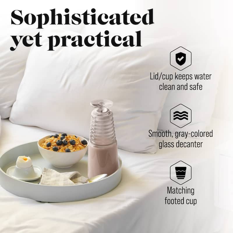 American Atelier Bedside Water Carafe with Footed Glass/Lid