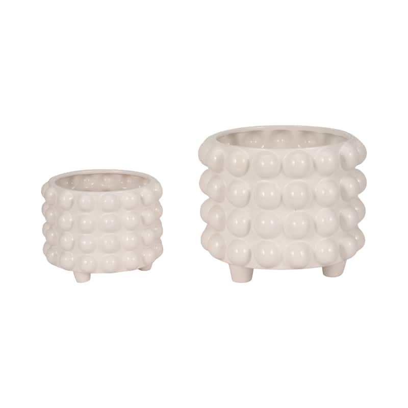 Sagebrook Home Porcelain Bubble Planters - Elevate Your Greenery - 12" x 12" x 10"