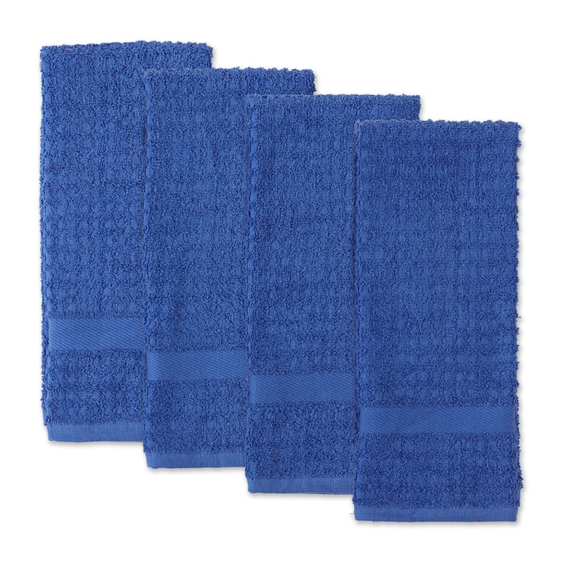 Solid Waffle Terry Dishtowel Set of 4