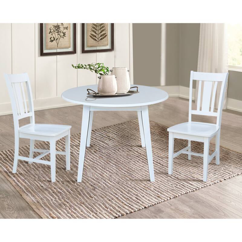 42" Round Dual Drop Leaf Table with Dining Chairs