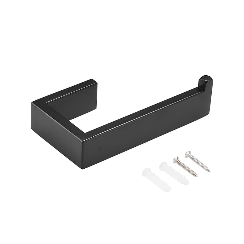 Wall Mount Bathroom Toilet Paper Holder in Matte Black - 5.7-in L x 2.99-in W x 157-in H