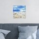 preview thumbnail 1 of 3, Wynwood Studio 'Crowded Beach' Nautical and Coastal Wall Art Canvas Print Coastal - Blue, Brown 12 x 12