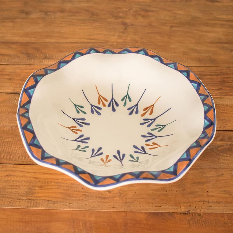 Novica Handmade Antigua Breeze Ceramic Fruit Bowl